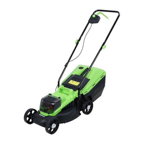 Tite de césped eléctrico, Cortacésped inalámbrico autopropulsado con motor escobas y tanque de hierba 30L, 1600W Walk-Behind Porceau, mango plegable ergonómico para el cuidado verde
