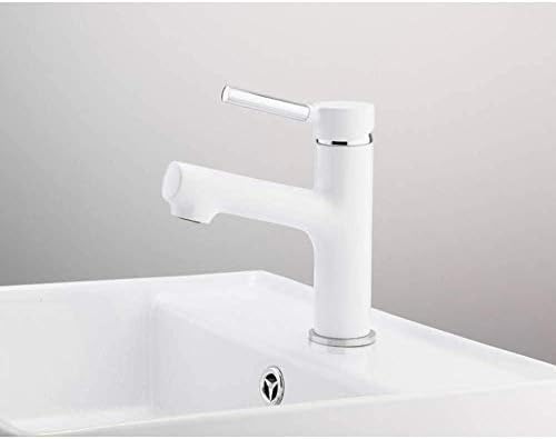 Mitigeur de salle de bain monocommande blanc au design épuré haute résistance