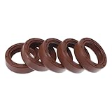 HEROFFIX Universelle Öldichtung TC Doppellippe mit Stahlfeder Dichtungsring Rotierende Wellendichtung 25x35x10mm Hochdruck FKM Gummi Braun 5 Stück