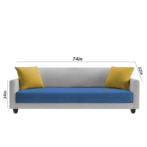 Image of Casaliving Dominic 3 + 2 Seater Sofa Set for Living Room (Blue Grey) Premium Fabric Sofa