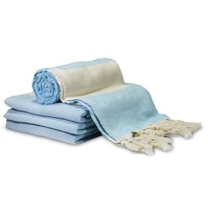 100% Cotton Turkish Beach Towel, Bath Towel, Spa Towel, Yoga Towel, Bridesmaid Towel, Bachelorette Party Towel, 70 x 40 inches (180 x 89 cm), Turquoise