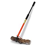 Firebuggz Fireplace Tools - 32" Original Log Lugger Mini Campfire Wood Placement Tool, Heavy Duty Metal Wood Turner and Grabber, Campfire Accessories, Log Grabber Fire Tongs for Fire Pit, Made in USA