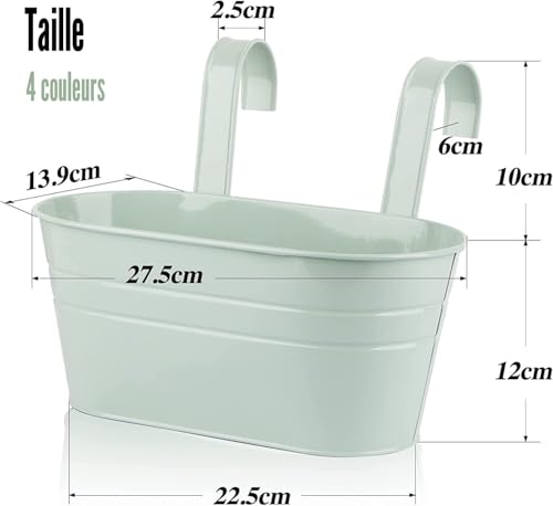 Pots de fleurs suspendus KAHEIGN grand format 27,5cm pour décoration - 5