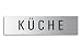Produktbild Schild Küche 160x40 mm Türschild aus Edelstahl fein-matt gebürstet selbstklebend Nr.10167
