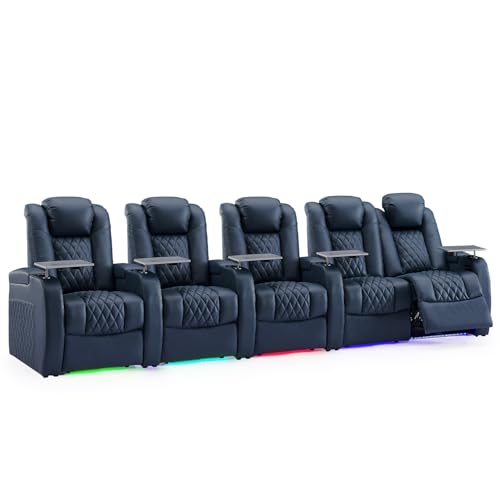 Image of Weilianda Home Theater Seating, Top Grain Leather Movie Theater Chair