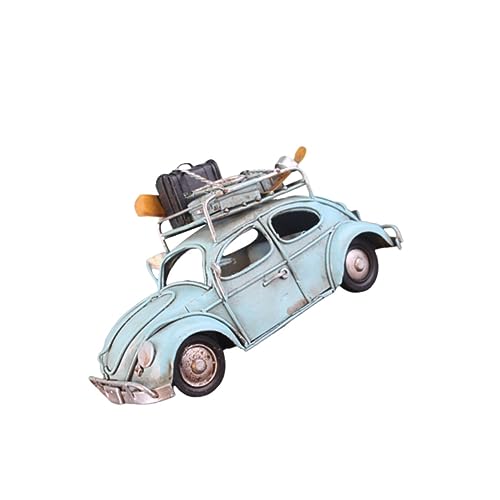 Voiture vintage fer bleu ciel fait main déco bureau rétro