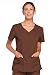 Cherokee Women's Workwear Scrubs Core Stretch V-Neck Top, Chocolate, 3X-Large