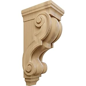 Ekena Millwork CORW05X07X14TRCH 5-inch W x 6 3/4-Inch D x 14-inch H Large Traditional Wood Corbel, Cherry