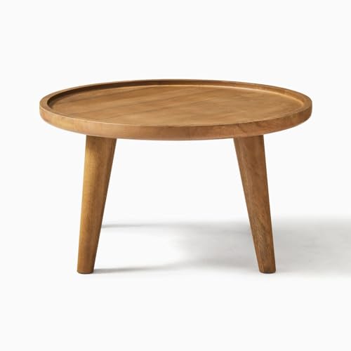 Image of Solid Wooden Coffee Table | Center Table for Living Room, Bedroom, Hotel & Home, Natural Finish, (71.12d x 139.37h x 71.12w CM)