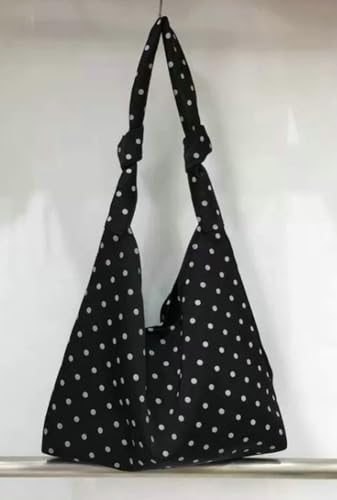 Women’s Polka Dot Bag Large Capacity Tote Handbag Chic Satchel Purse Travel Office Gym Knot Bag Trendy Hobo Shoulder Handbag2