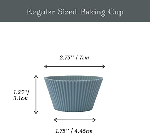 Silicone Cupcake Moulds, Muffin Cases, Reusable Silicone Baking Cups, Non-Toxic, BPA Free, Non-Stick, Dishwasher Safe Cupcake Holder for Cakes Ice Creams Puddings