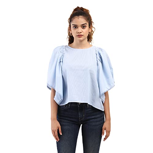 Image of Levi's Women's Striped Ruffles Regular Top
