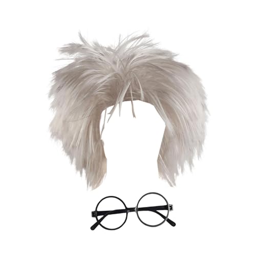 LIXSAZSE �V�l�E�B�b�O ��l�p �j���p �z���C�g �N���C�W�[ �����w�҃E�B�b�O �n���E�B�� �p���N �V���t �h���X�A�b�v, ����Ɗዾ, 20cm�̔�