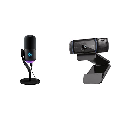 Logitech G Yeti GX Dynamic RGB Gaming Microphone with LIGHTSYNC, USB + Logitech C920X Pro Webcam