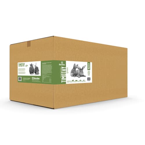 PremiYum Standlee Western Timothy Grass Hay Small Animal Food for Rabbits, Guinea Pigs, and Chinchillas, 20 lb. Box
