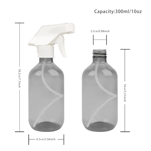 2 Pack 10oz/300ml Spraying Bottles, Adjustable Spray Bottles with Mist and Stream Modes for Hair, Gardening and Cleaning2