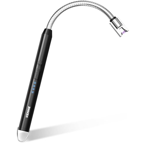 VEHHE Feuerzeug, Umweltfreundliches Elektrische Stabfeuerzeug mit USB-C-Ladung & 360° Flexiblem Hals, Ohne CO₂-Emissionen, Windfest & Explosionssicher für Küche, Gasherd, Grill und Kerzen (Schwarz) VEHHE Feuerzeug, Umweltfreundliches Elektrische Stabfeuerzeug mit USB-C-Ladung & 360° Flexiblem Hals, Ohne CO₂-Emissionen, Windfest & Explosionssicher für Küche, Gasherd, Grill und Kerzen (Schwarz)