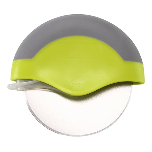 Wilitto Roulette à pizza avec couvercle de lame de protection, trancheuse à pizza ergonomique en acier inoxydable avec poignée en forme de disque - Vert