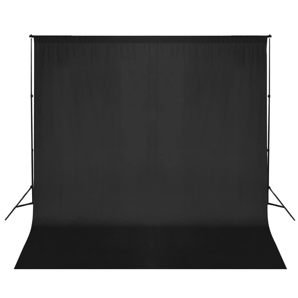 Sistema di sfondo fotografico con sfondo in cotone, 600 x 300 cm, nero, treppiede in alluminio regolabile in altezza 75-210 cm, pieghevole, portatile, opaco, antipiega, per foto e video