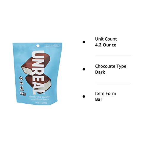 Unreal, Coconut Bars Dark Chocolate, 4.2 Ounce #TOP7