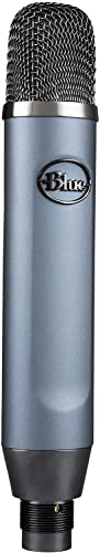 Blue Ember XLR Microphone Électrostatique pour l’Enregistrement, le Podcasting et le Streaming, Capsule Cardioïde et Support de Montage sur Pied de Micro - Noir