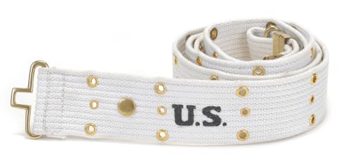 XXL U.S. WW2 M1936 White MP Ceremonial Parade Pistol Belt
