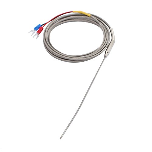 sourcingmap 2M Wire Temprature Sensor Thermocouple Probe K Type 150mm x 1.5mm, Silver