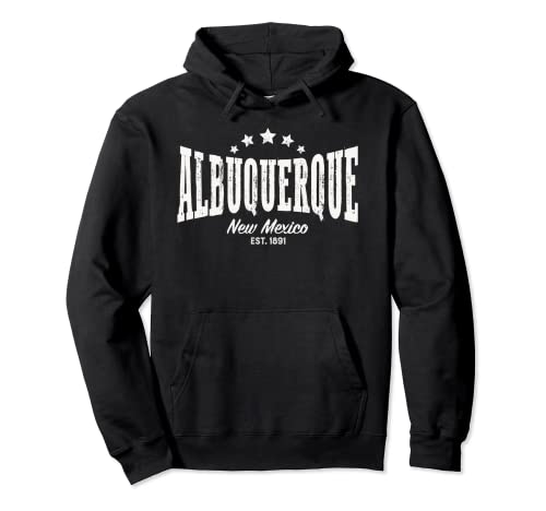 Albuquerque NM - Orgullo retro envejecido Sudadera con Capucha