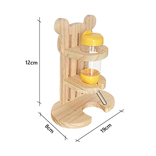 Houten hamster waterfles met standaard verstelbare hamster, waterdispenser standaard cavia tepeldrinker met basis - Image 3
