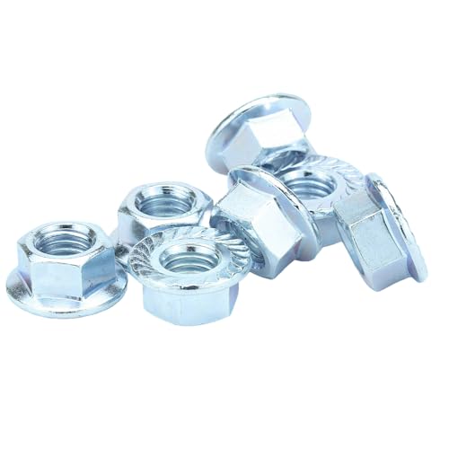 M5 Serrated Flange Hex Nuts - Bright Zinc Plated Steel (Pack of 20)