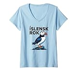 Photo Gallery donna iceland pride Íslensk rok puffin islandese maglietta con collo a v Photo Gallery donna iceland pride Íslensk rok puffin islandese maglietta con collo a v