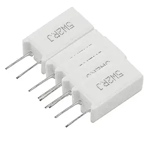 ELECTROPRIME 5 x 2 Ohm 5 Watt Wirewound Radial Ceramic Cement Resistors White