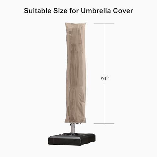 Image of PURPLE LEAF Outdoor Cantilever Umbrella Cover Easy Setup S Size Beige