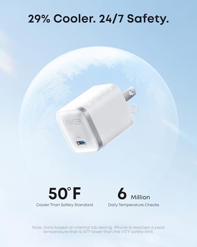 Image of Anker Nano 45W Type C Charger Fast Charging, Compact and Foldable Plug USB C Charger Block for iPhone 17 /16 Series, MacBook, Pixel 9, iPad, Samsung Galaxy S25 Ultra / S24 Series (6 ft Cable Included)