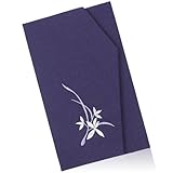 スタイルふくさ 袱紗 弔事用 左開き 桔梗（能登ちりめん 刺繍）葬儀 自社製造 日本製 FUKUSAノート 紫 DOF11