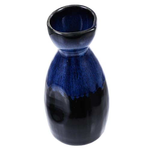 Garneck Traditional Japanese Pottery Sake Pot Bottle Blue Wine Pot for Sake Tea Coffee Water Present for Friends