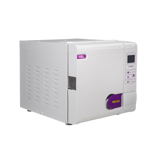 EustomA Steam Autoclave Sterilizer 4.75Gal Class B Blue LCD Display Vacuum Drying Automatic High Temperature High Pressure JQ18 Lab Equipment