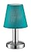 Produktbild Trio Leuchten Tischleuchte Mats II 599700119, Metall Nickel matt, Stoffschirm türkis, exkl. 1x E14, On/Off Touch, Schirm Türkis