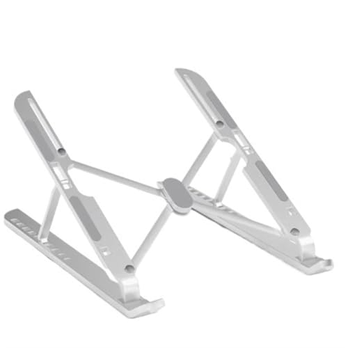 Support pour ordinateur portable de bureau en aluminium gris argenté réglable - 2