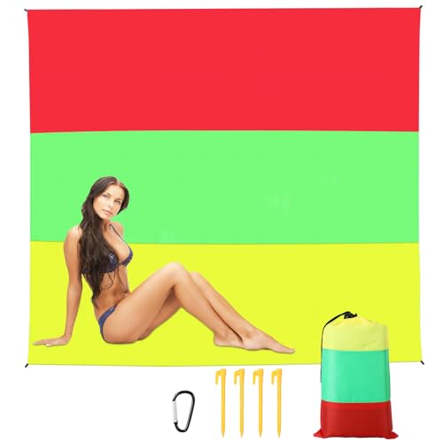 Esterilla Playa, Toalla Playa Grande, Estera de Playa 200x250cm de Gran tamaño, Suave, Ligero y portátil, Picnic Blanket para Viajes, Camping, Senderismo Ideal para Viajes al Aire Libre