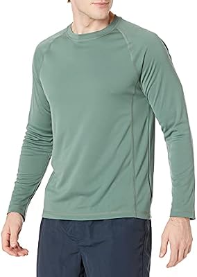 Amazon Essentials Men's Long-Sleeve Quick-Dry UPF 50 Swim Tee – Green, Medium