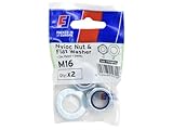 Forgefix Nyloc-Mutter und Unterlegscheibe M16 ForgePack 2, hell verzinkt für erhöhte Korrosionsbeständigkeit
