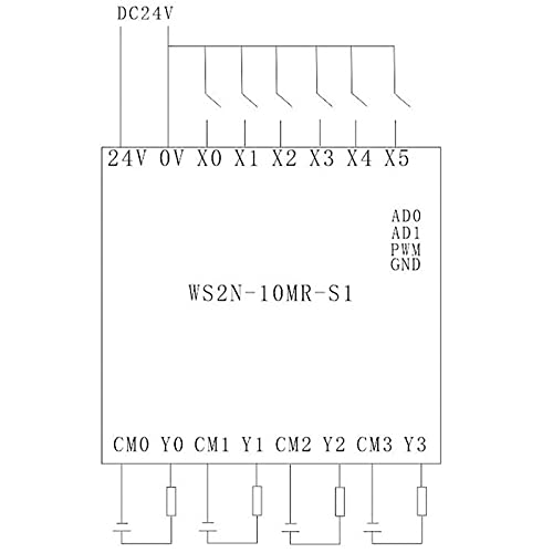 Dc 24V 5A Plc Industrial Control Board, 4P Ws2N‑10M Plc Controller Industrial Control Board Programmable Controller Relay Analog Output Module #TOP1