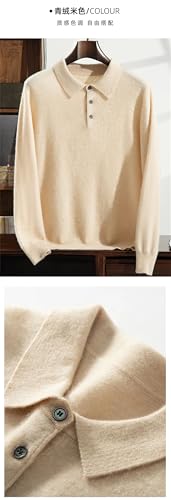 Suvoiier Men Lapel Slim Fit Sweater Men's Lapel Collar Knit Pullover Business Casual Loose Thick Pullover2