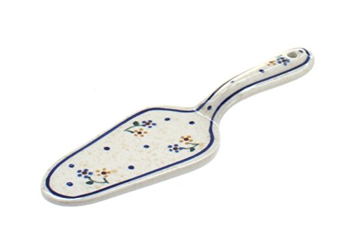 Blue Rose Polish Pottery Country Meadow Cake Server