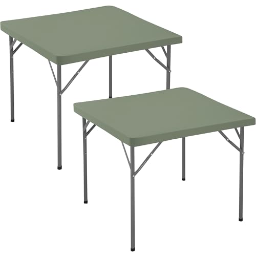Card Table Covers Square Fitted Elastic Table Cloth-2 Pack Sage 36x36 Inch