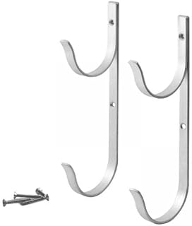 2 Pieces Pool Pole Hanger Hooks Brackets Holder Organizer Aluminum Rust Resistant Space Saving Suitable for Fence Deck Metal, 3 Pcs