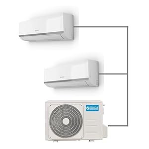 Olimpia Splendid OS-C/SAALH14EIB Aryal S2 E Onduleur dual 14" avec UI Phenix (9 000 + 12 000 btu/h), Multisplit Dual, gaz R32, classe d'efficacité A++/A+, Air Quality Tech, kit Wi-Fi inclus