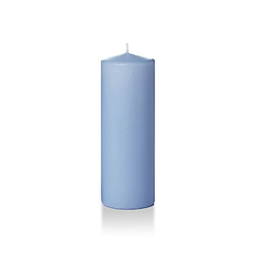 yummi 3" x 8" Periwinkle Blue Round Pillar Candles - 3 per Pack