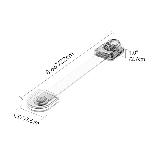 Safelon 4 Pcs Transparent Child Proof Cabinet Locks Baby Safety Drawer Strap Locks, Baby Security Multi-Function Lock For Drawers, Fridges, Toilets, Cupboards, Cabinets (Clear) #TOP5